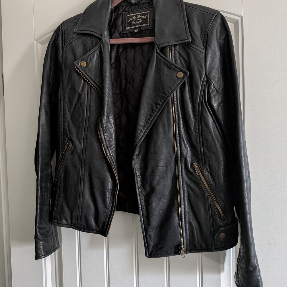 Black Genuine Lamb Leather Moto Jacket